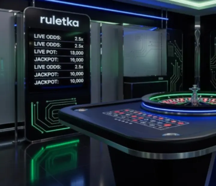 Strefa ruletkowa premium z designerskim stołem i oświetleniem eventowym